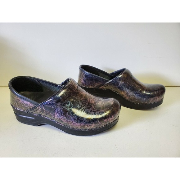 DANSKO Professional Lightning Multi Color Patent Leather Clogs Shoes Size 37 - Picture 4 of 10
